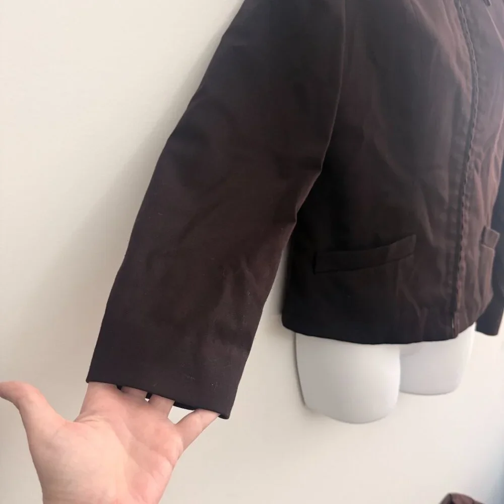 Liz Claiborne Collection Zip Jacket | Chocolate Brown | Petite 8 | Y2K Era - Picture 6 of 10